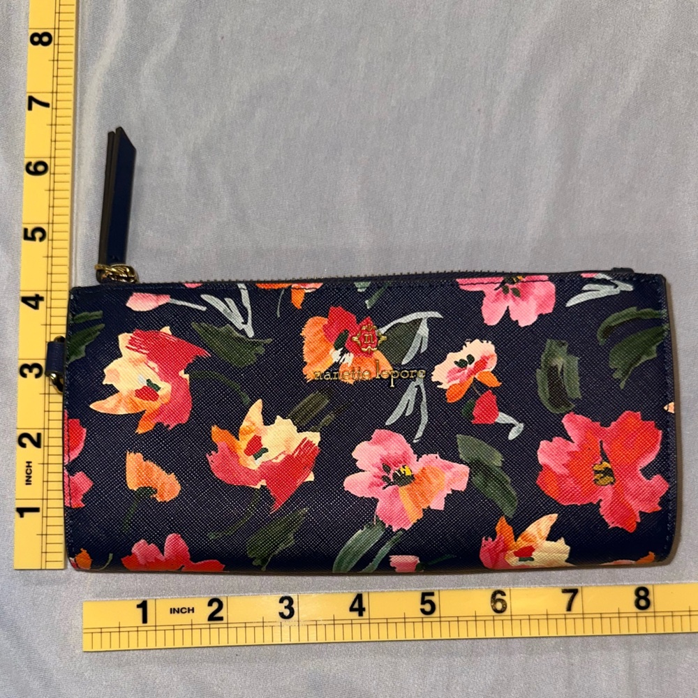 Nanette Lepore • Blue Floral Zip Around Wallet